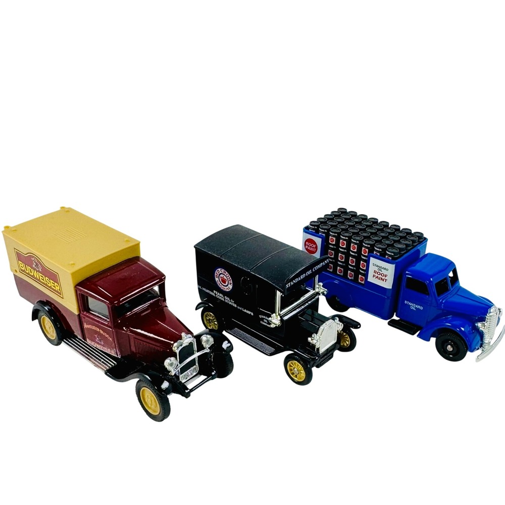 VTG Diecast Truck 3 pc Budweiser France Standard Oil Red Crown Pearl Oil England